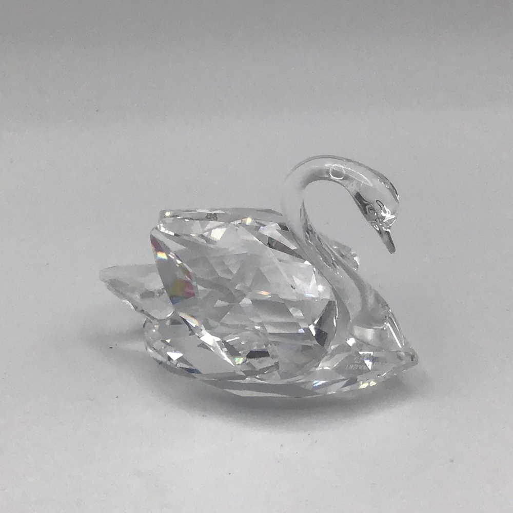 Swarovski Crystals Swan Figurine. 3 3/8” Long x 1 3/4” Tall.